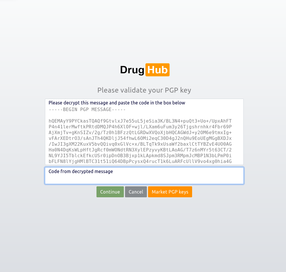 Encrypted Communication - PGP-signed welcome message verification